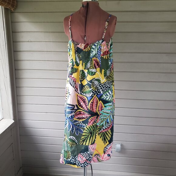 Cynthia Rowley Tropical Print Linen Dress Size 14 - Picture 3 of 10